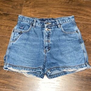 DISTRESSED DENIM SHORTS